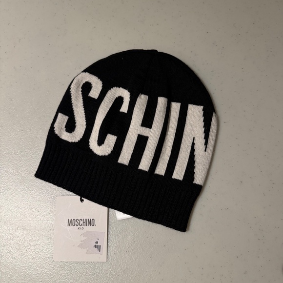 Moschino Kid’s knit hat black and white - Picture 3 of 3